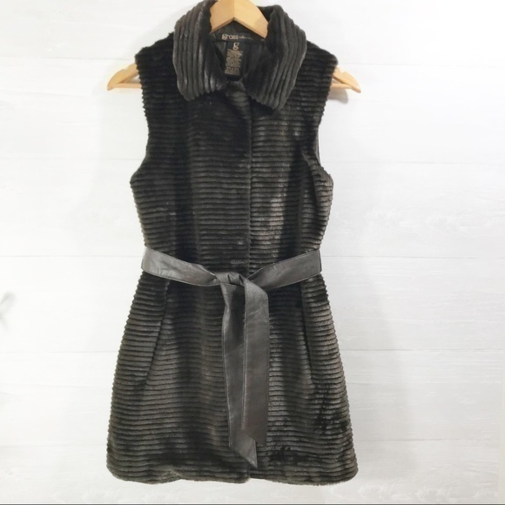Grass collection women’s faux vest Size S